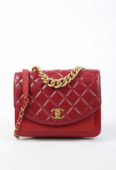 Chanel Cherry Red Inlay Chain Handbag