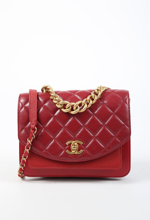 Chanel Chain Around Cc Flap Bag Chevron Lambskin Mini Auction